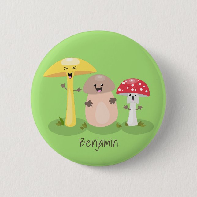 Badge Rond 5 Cm Cute kawaii champignon champignon toadstool (Devant)