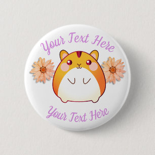 Badge Rond 5 Cm Cute Kawaii Hamster personnalisé