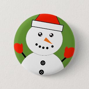 Badge Rond 5 Cm Cute Kawaii Snowman