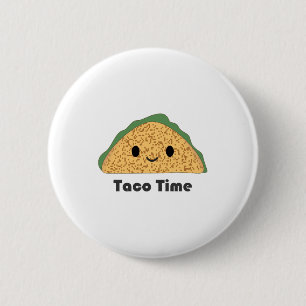 Badge Rond 5 Cm Cute Kawaii Taco Time Taco