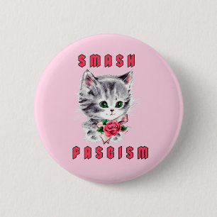 Badge Rond 5 Cm Cute Kitten - Fascisme Smash