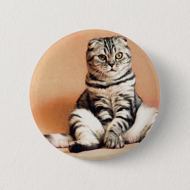 Badge Rond 5 Cm Cute Kitten S'Est Étendu (Devant)