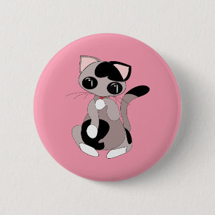 Badge Rond 5 Cm Cute Kitty