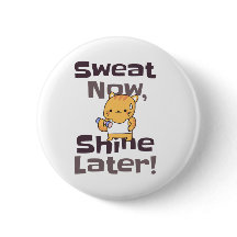 Cute Kitty Gym Motivation Pin - "Sweat Now!"