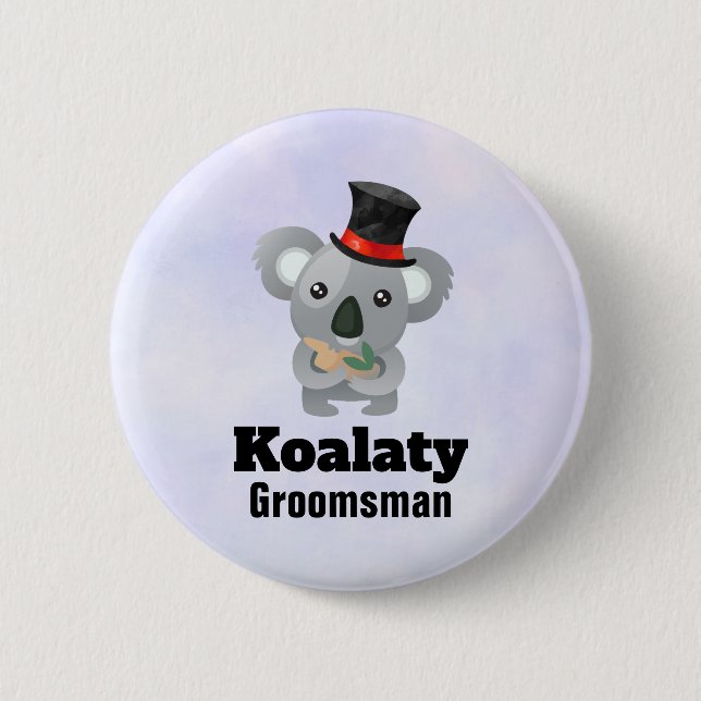 Badge Rond 5 Cm Cute Koala Pun Koalaty Groomsman (Devant)