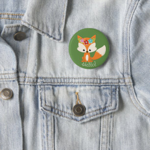 Badge Rond 5 Cm Cute Little Woodland Fox