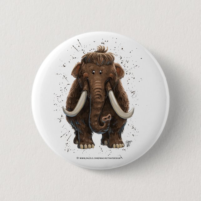 Badge Rond 5 Cm Cute Mastodon (Devant)