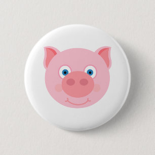 Badge Rond 5 Cm Cute piggy face