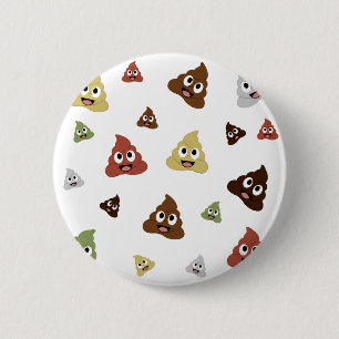 Badge Rond 5 Cm Cute Poop emoji funny