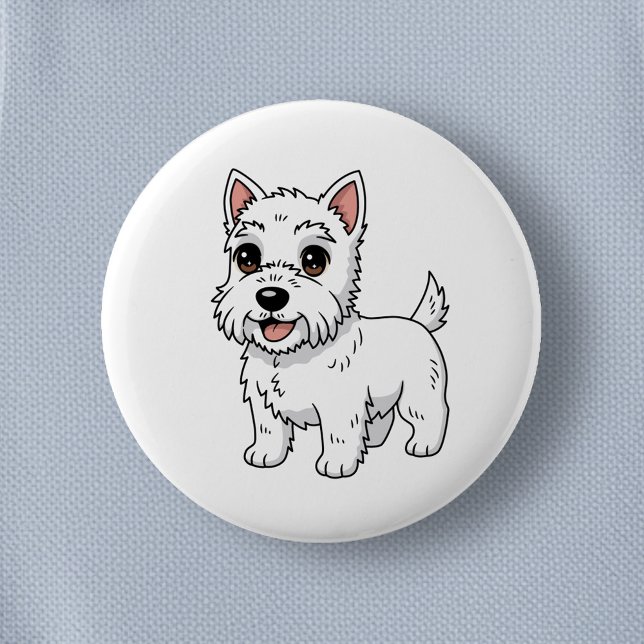 Badge Rond 5 Cm Cute West Highland White Terrier Dog (Créateur téléchargé)