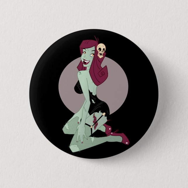 Badge Rond 5 Cm Cute Zombie Pin-Up Girl (Devant)