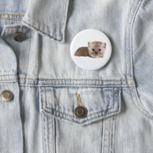Badge Rond 5 Cm Cutest Baby Animals Pine Marten