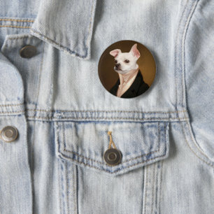 Badge Rond 5 Cm Cutest Baby Animals Royal Chihuahua Portrait