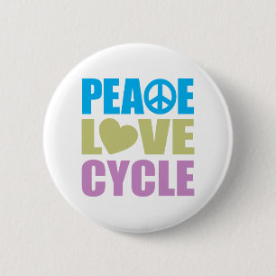 Badge Rond 5 Cm Cycle d'amour de paix
