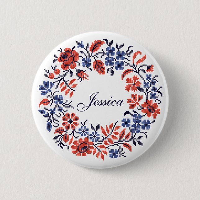 Badge Rond 5 Cm Cycle des fleurs (Devant)