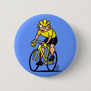 Badge Rond 5 Cm Cycliste - faisant un cycle
