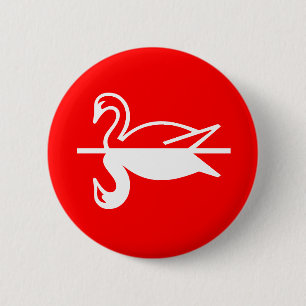 Badge Rond 5 Cm Cygne
