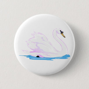 Badge Rond 5 Cm Cygne de Swanna