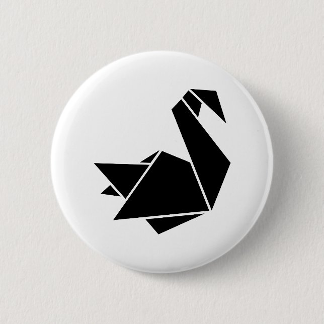 Badge Rond 5 Cm Cygne d'origami (Devant)