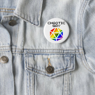 Badge Rond 5 Cm D20 Gay Chaotique – Fierté LGBTQ+ DND