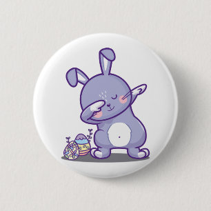Badge Rond 5 Cm Dabbing Lapin De Pâques Pour Lapin De Pâques