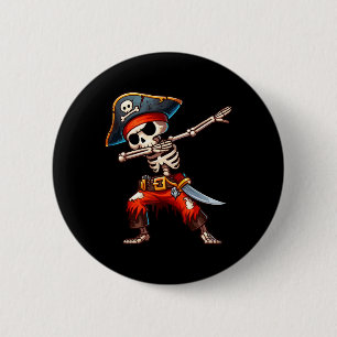 Badge Rond 5 Cm Dabing Squelette Pirate Halloween Enfants Pirate