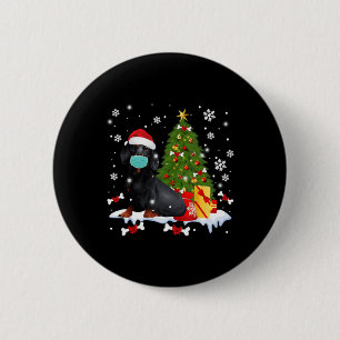Badge Rond 5 Cm Dachshund Arbre de Noël Drôle chien