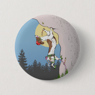 Badge Rond 5 Cm Dachshund chien escalade de roche