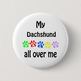 Badge Rond 5 Cm Dachshund Walks Design