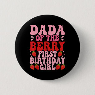Badge Rond 5 Cm Dada Berry Premier Anniversaire Fraise Fille Maman