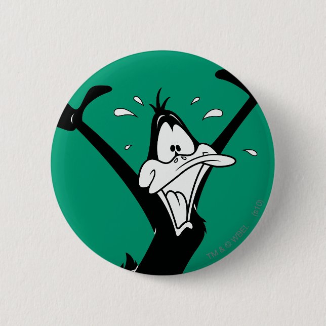 Badge Rond 5 Cm DAFFY DUCK™ Excité (Devant)