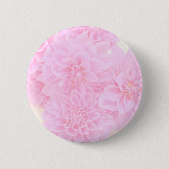 Badge Rond 5 Cm Dahlias En Rose Doux (Devant)