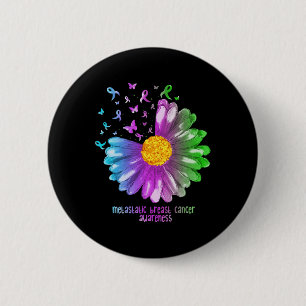 Badge Rond 5 Cm Daisy Butterfly Metastatic Breast Cancer Awareness
