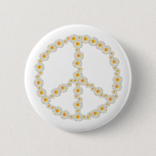 Badge Rond 5 Cm Daisy Peace