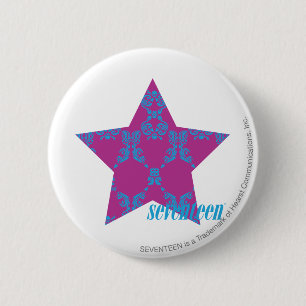Badge Rond 5 Cm Damask Aqua-Purple 3