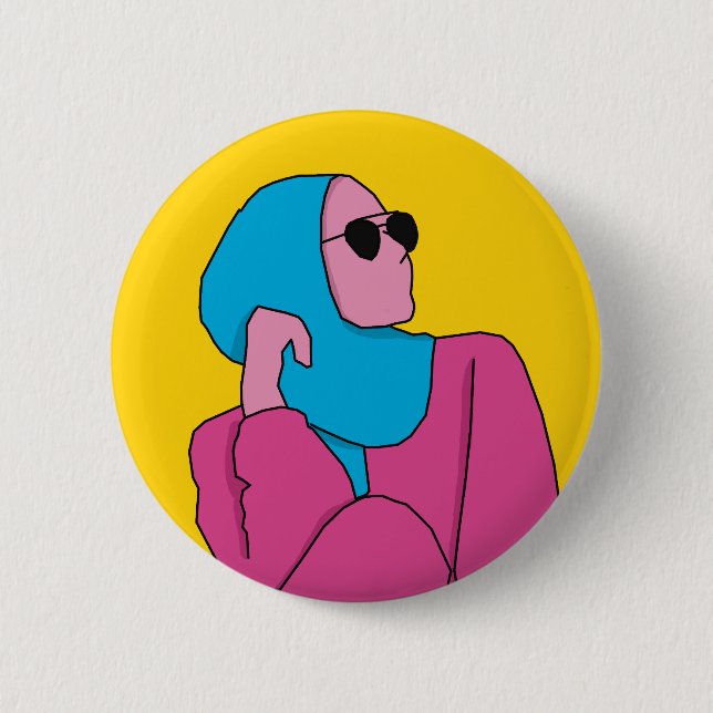 Badge Rond 5 Cm Dame (Devant)