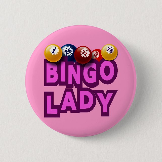 BADGE ROND 5 CM DAME DE BINGO-TEST (Devant)