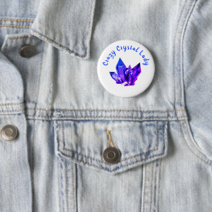 Badge Rond 5 Cm Dame de Crystal Crazy