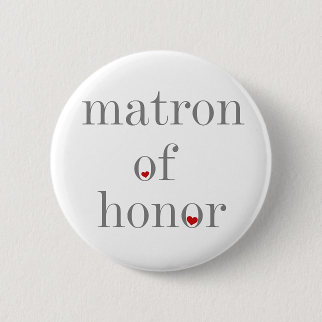 Badge Rond 5 Cm Dame de honneur grise des textes (Devant)