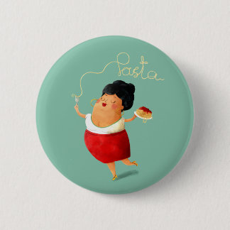 Badge Rond 5 Cm Dame de Spaghetti