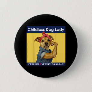 Badge Rond 5 Cm Dame Kamala-Harris 2024 Chienne 