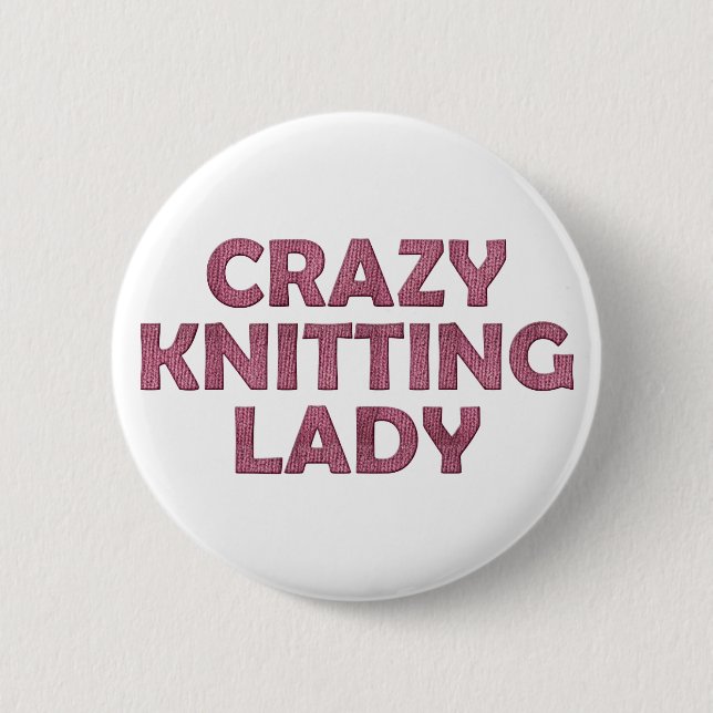Badge Rond 5 Cm Dame Tricot folle (Devant)