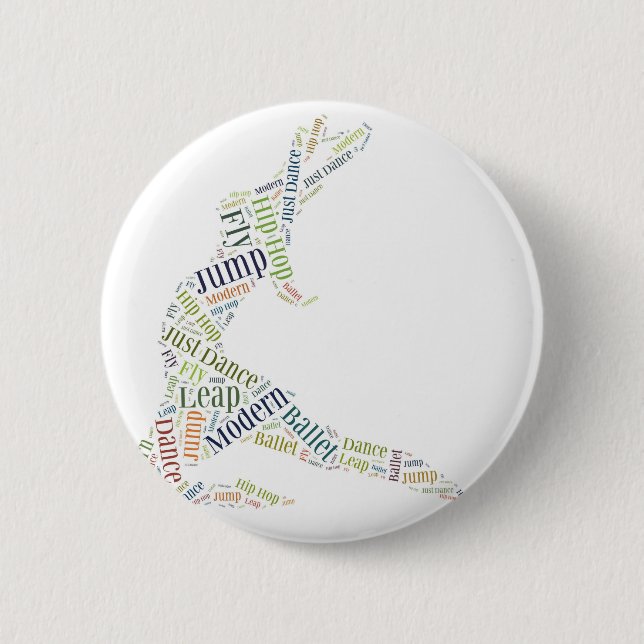 Badge Rond 5 Cm Dance Word Cloud (Devant)