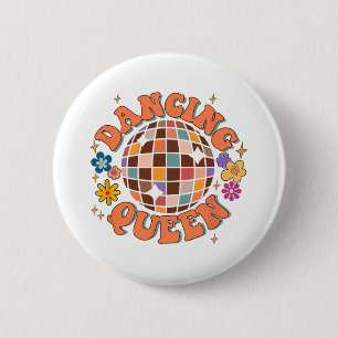 Badge Rond 5 Cm Dancing Queen Retro Bridesmaids 70's Disco Bachelo
