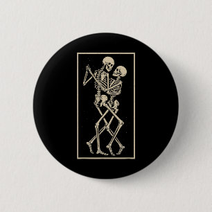 Badge Rond 5 Cm Dancing Skeleton Couple - Romantic Gothic Hallowee