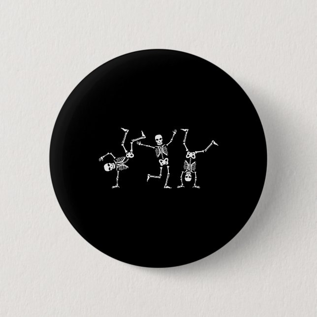 Badge Rond 5 Cm Dancing Skeletons Dance Challenge Halloween effray (Devant)