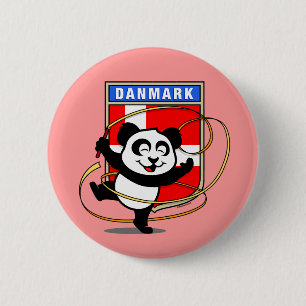 Badge Rond 5 Cm Danemark Gymnastique rythmique Panda