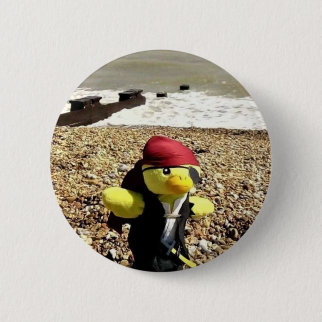 Badge Rond 5 Cm Danny Duck le bouton pirate (Devant)