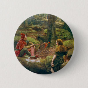 Badge Rond 5 Cm Dans la forêt d'Arden, vers 1892 par John Collier