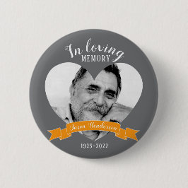 Badge Rond 5 Cm Dans la mémoire amoureuse photo nom du coeur bouto